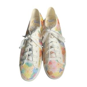 Keds x Rifle Paper Co. Triple Kick Mesh Margaux Platform Sneaker 9 EUC